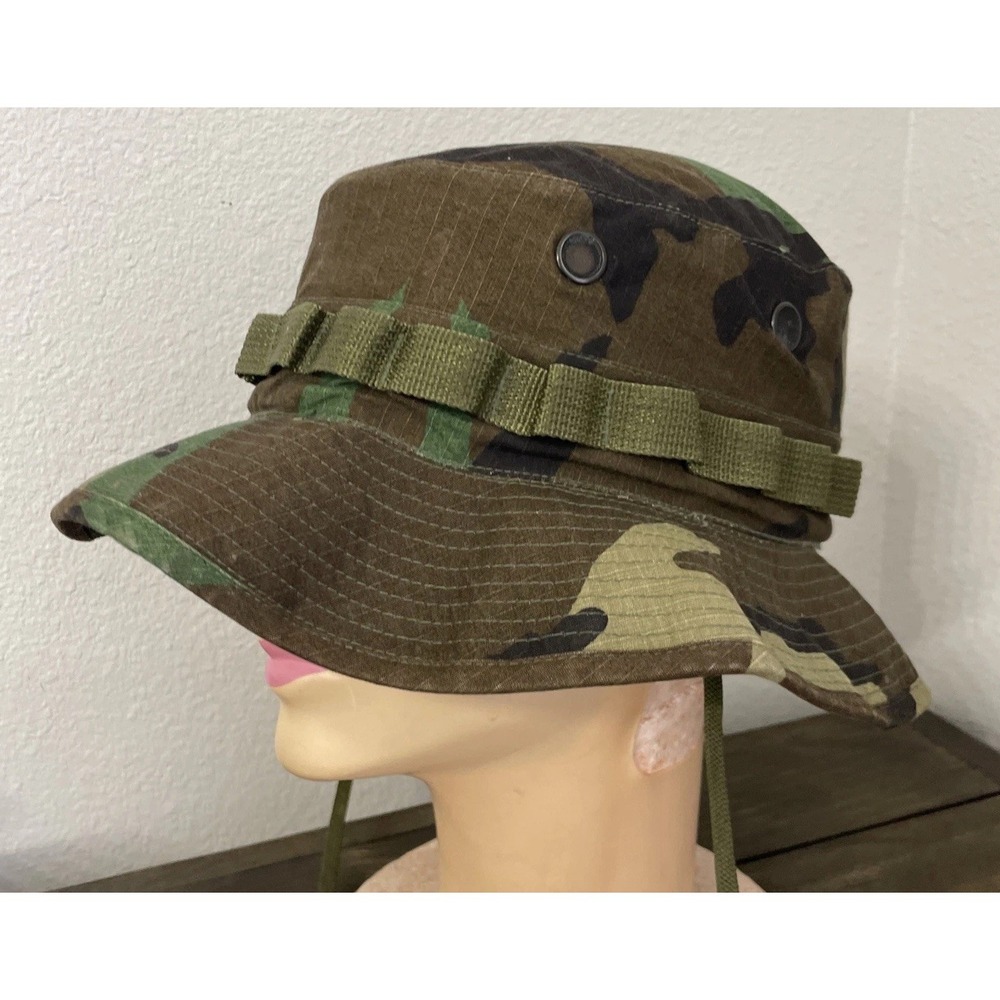 Boonie Hat Men's Size 6 3/4 Woodland Camo Bucket‎ Cap Tactical Military